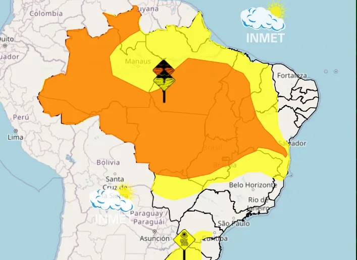 Alerta Laranja cobre Oeste e Sudoeste da Bahia