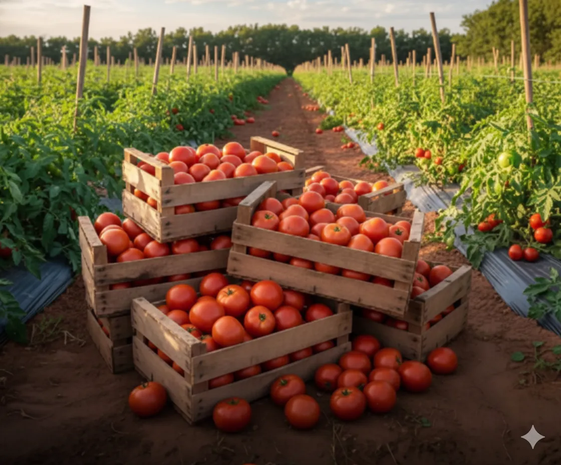 Colheita de tomates em Mucugê, Chapada Diamantina, maior produção de tomate do Nordeste