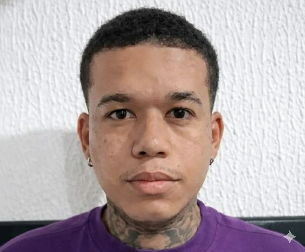 Foto de rosto de Eunádinson Rian Ribeiro de Almeida, o Tatu, suspeito morto em confronto policial em Guanambi, Bahia.