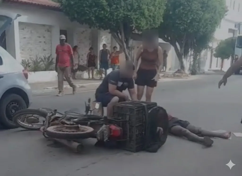Acidente de trânsito deixa motociclista ferido em Livramento de Nossa Senhora